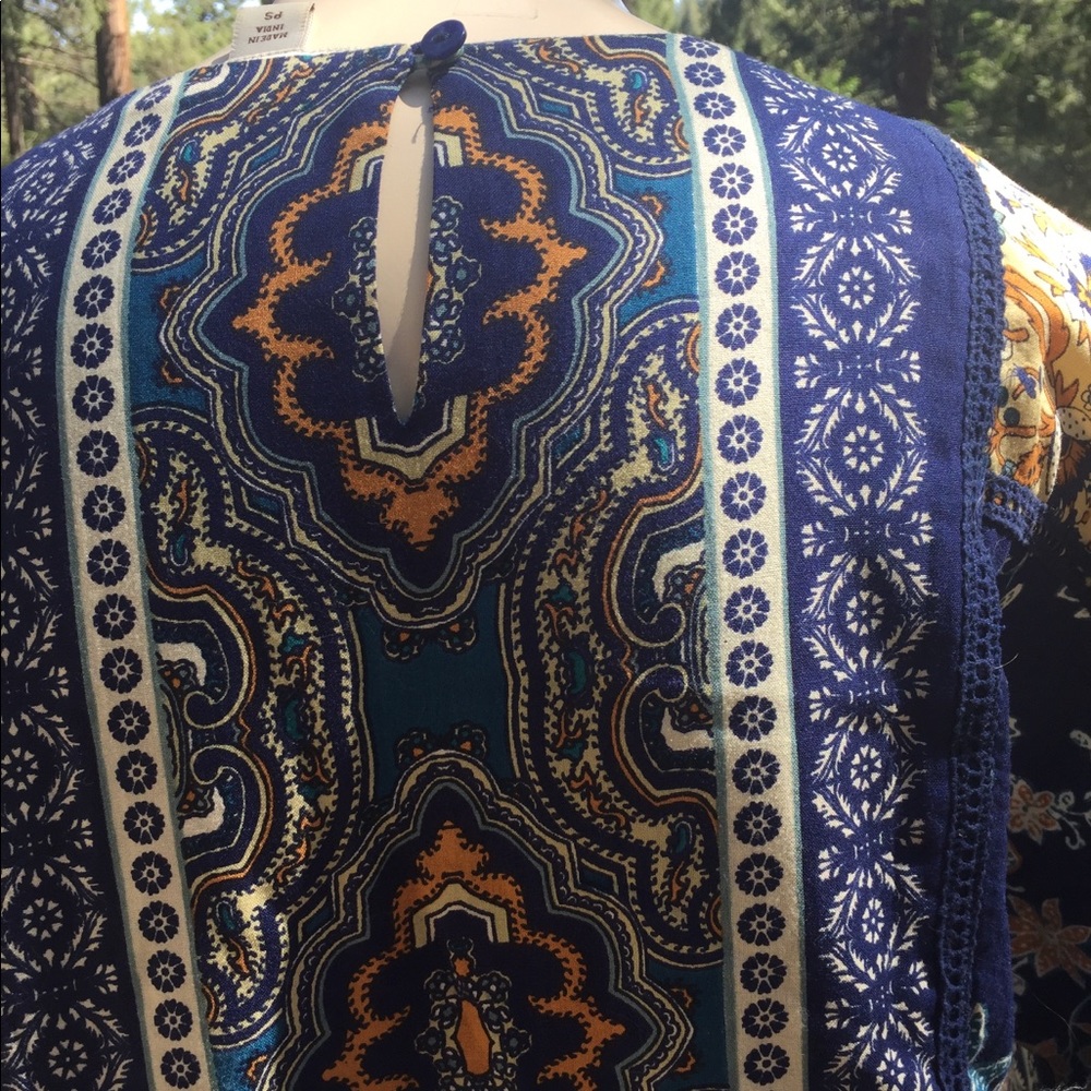 Coldwater Creek  babydoll  tunic dress cornflower blue floral flowy - Picture 8 of 9